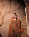 Golden Brown Embroidred Lehenga Set