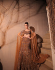 Golden Brown Embroidred Lehenga Set