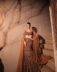 Golden Brown Embroidred Lehenga Set