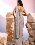 Grey Pre-Draped Saree