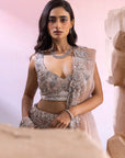 Silver Organza Bridal Lehenga