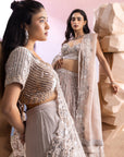 Silver Organza Bridal Lehenga