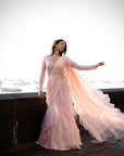 Tiffany Peach Saree
