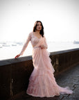 Tiffany Peach Saree