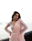 Tiffany Peach Saree