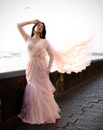 Tiffany Peach Saree