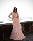 Tiffany Peach Saree