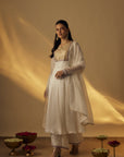 White Anarkali Set