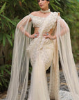Cream White Color Saree