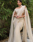 Cream White Color Saree