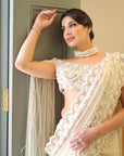 Cream White Color Saree