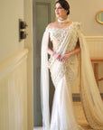 Cream White Color Saree