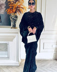 Crow Black Hand Embroidered Saree