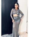 Grey Fishcut Lehenga Set