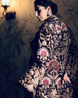 Black Velvet Hand Embroidered Jacket Set
