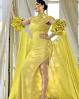 Lime Green Hand Embroidered Gown