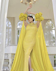 Lime Green Hand Embroidered Gown