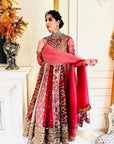 The Garnet Red Anarkali