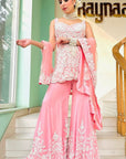 Pink Sharara Suit Pearl Embellished