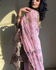 Glossy Pink Elegent Sharara Set