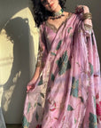 Glossy Pink Elegent Sharara Set