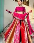 Multi - Colored Brocade Sharara Set