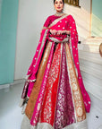 Multi - Colored Brocade Sharara Set