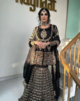 Garara Suit Set Adorned Deep Coal
