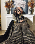 Garara Suit Set Adorned Deep Coal