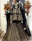 Garara Suit Set Adorned Deep Coal
