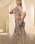 Grey And Ivory Fish Cut Gown