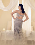 Grey And Ivory Fish Cut Gown