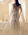 Grey And Ivory Fish Cut Gown