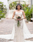 Ivory Pearl Fish Cut Lehenga