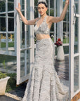 Ivory Fish Cut Lehenga