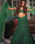 Natural Serenity Green Embroidered Lehenga Set