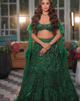 Natural Serenity Green Embroidered Lehenga Set