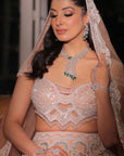 Candle Light Pastel Peach Lehenga Set