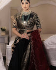 Royal Black Brocade Silk Saree