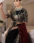 Royal Black Brocade Silk Saree