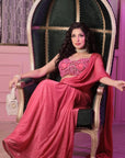 Watermelon Pink Color Saree