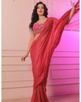 Watermelon Pink Color Saree