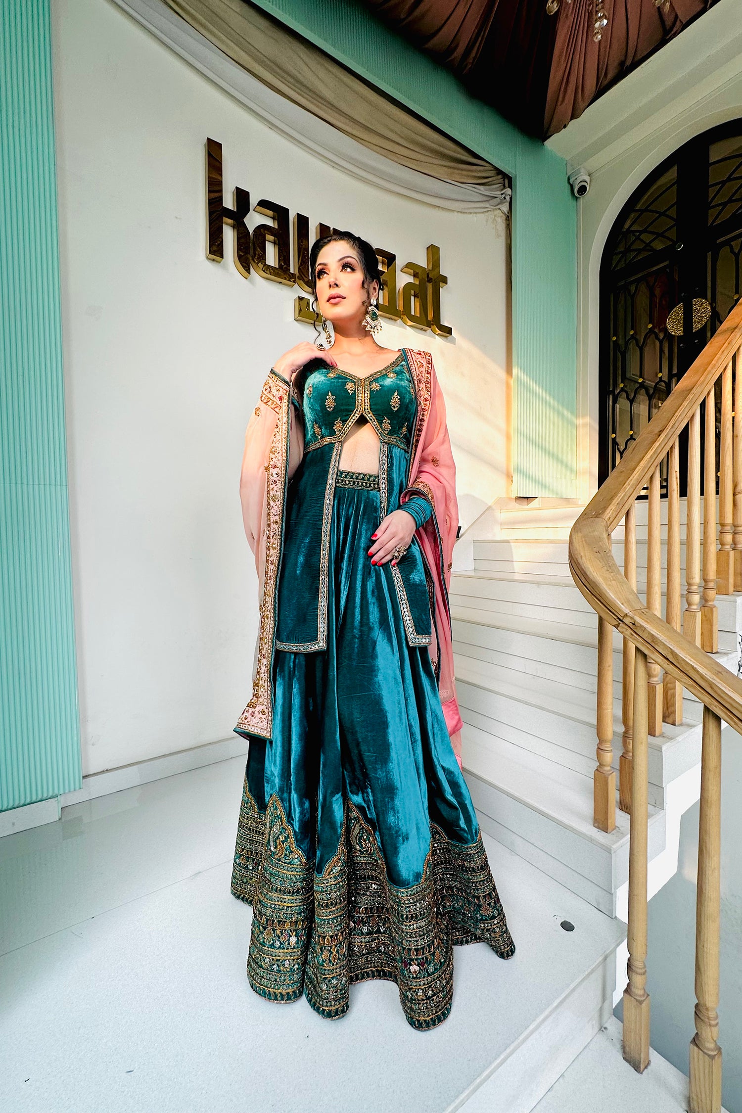 Bottle Green Sharara Set