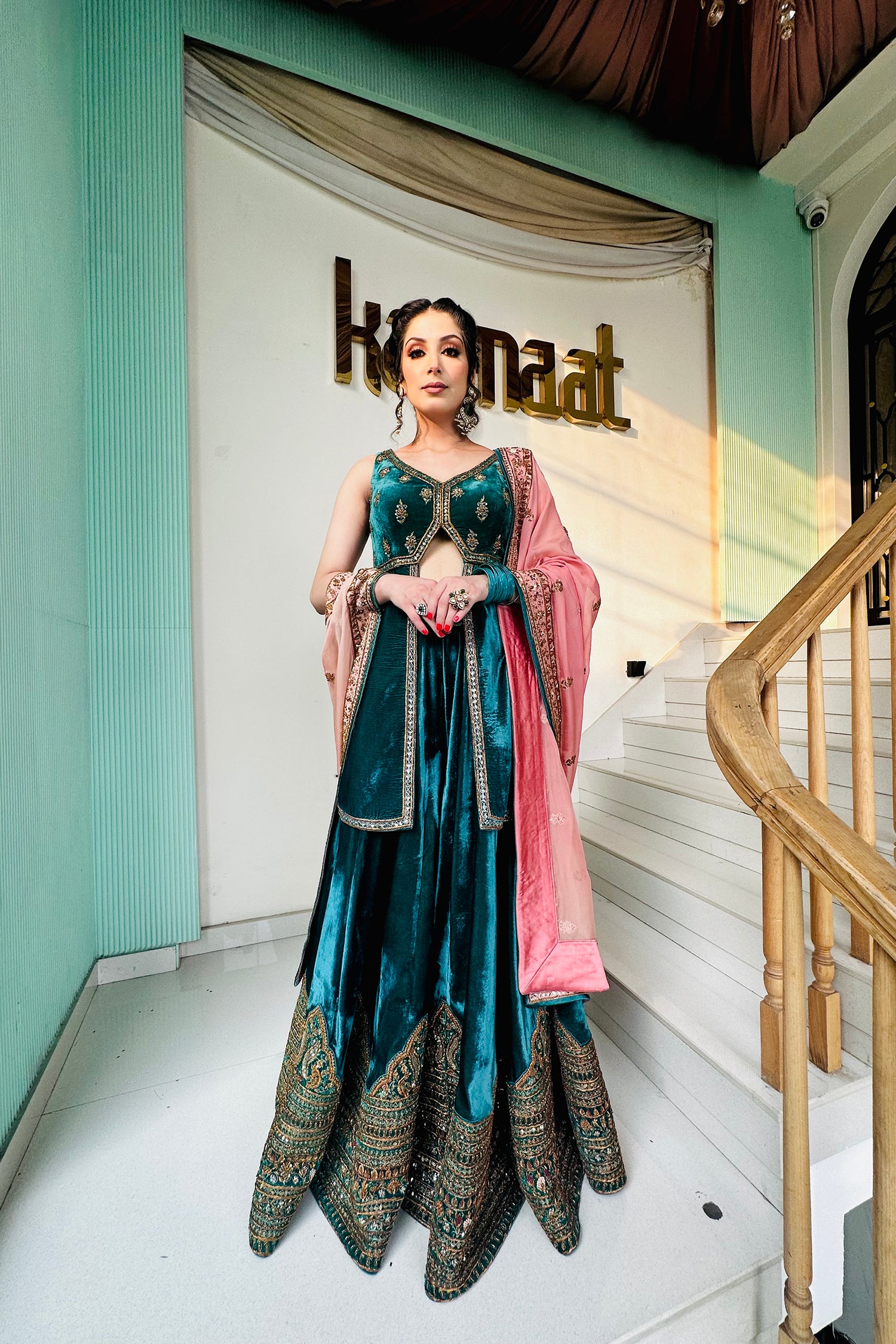 Bottle Green Sharara Set