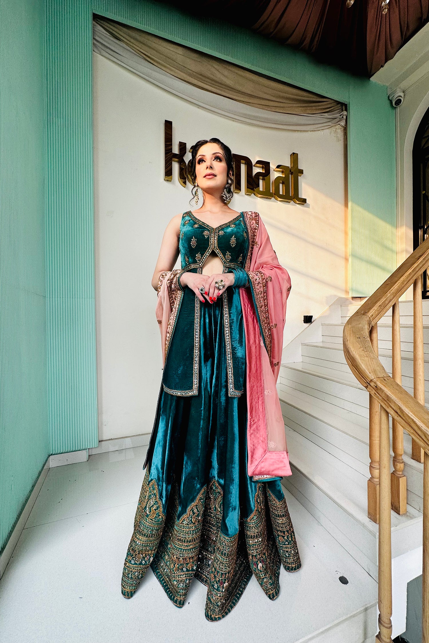 Bottle Green Sharara Set