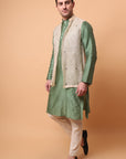 Muqaish Work Men Kurta Set - Green