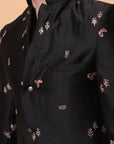 Muqaish Work Men Jacket - Black