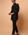 Muqaish Work Men Jacket - Black