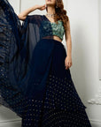 Atasi Blue Lehenga Drape Set