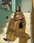 Pale Brown Golden Color Saree